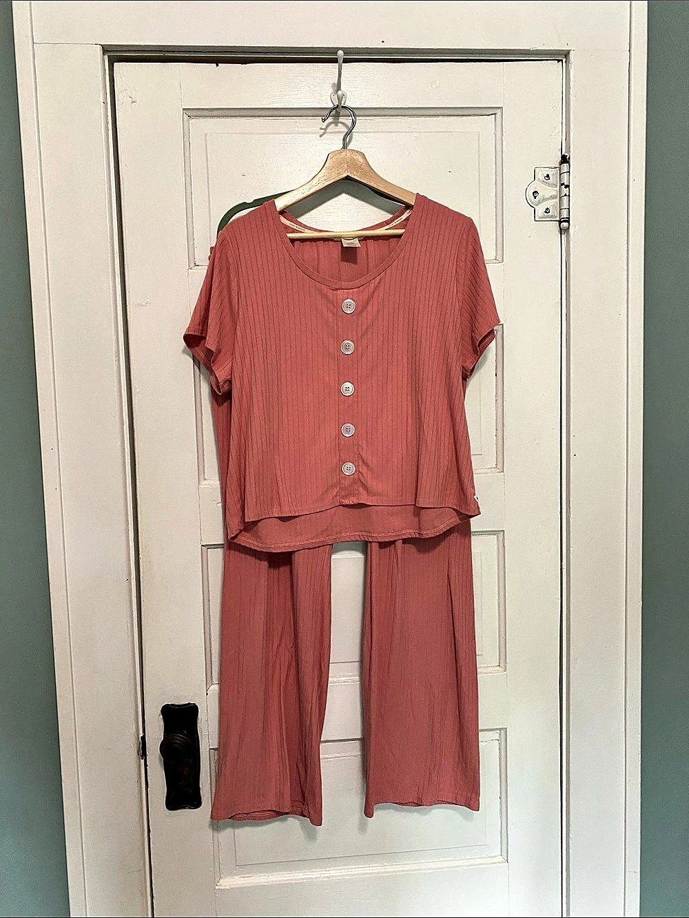 Lucky Brand Pink Ribbed Lounge Set Like New